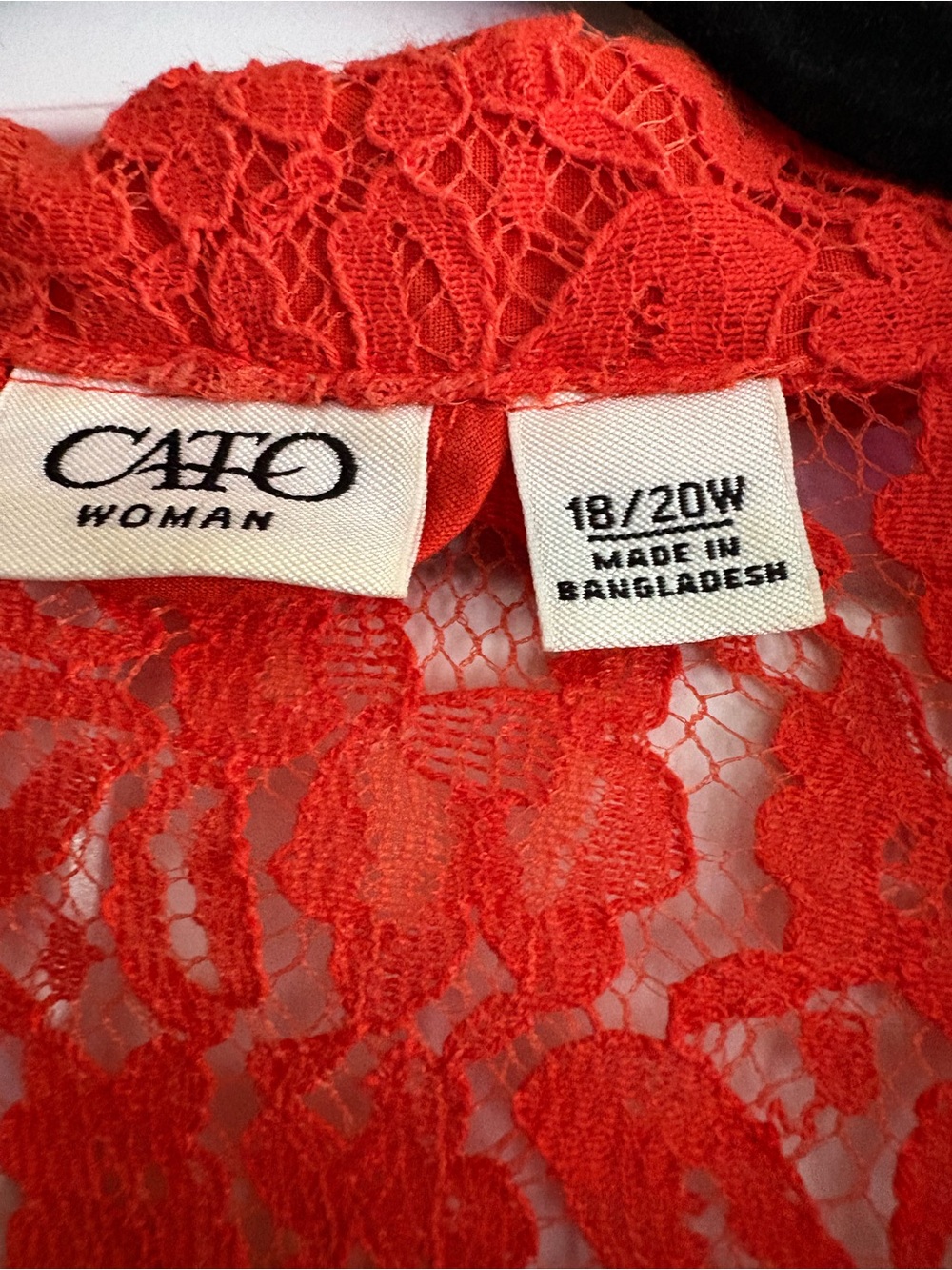 Lace Button-Front Jacket - Orange - Picture 3 of 4